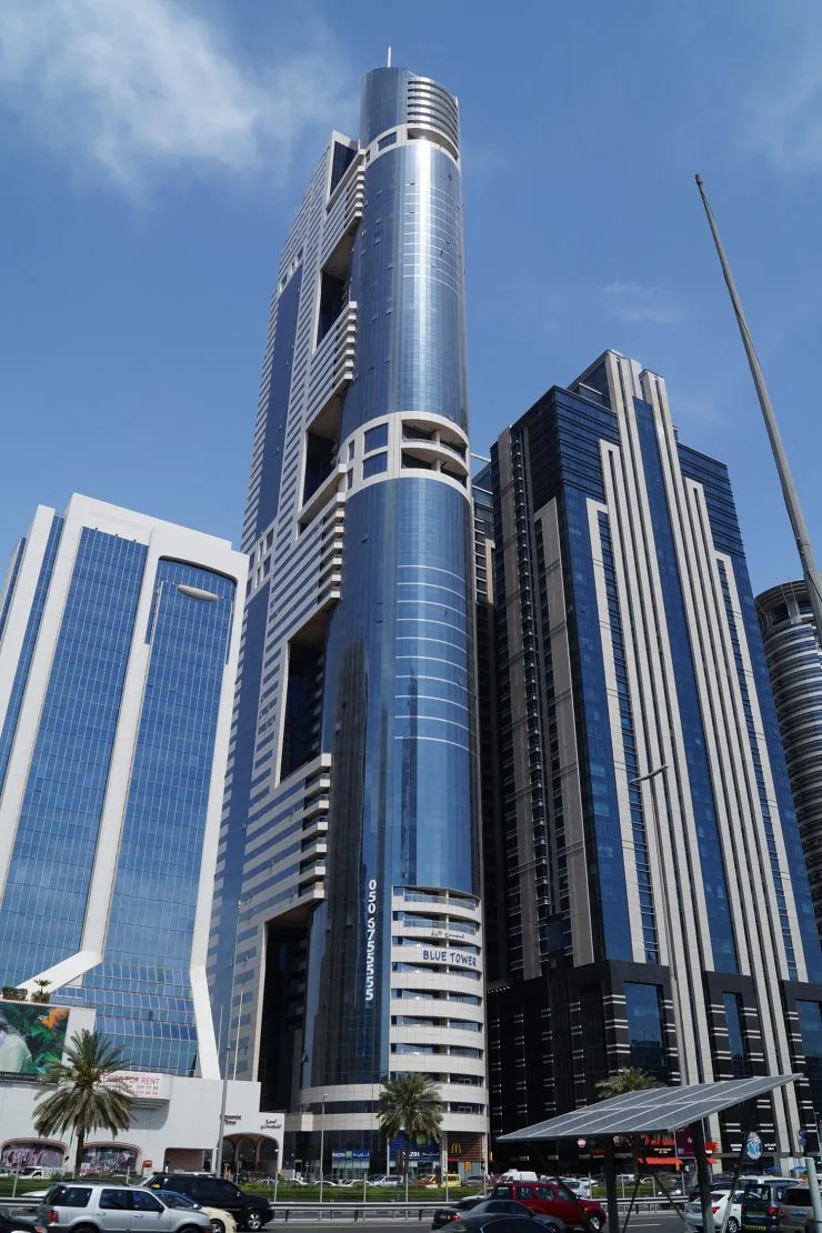 Blue Tower, Sheikh Zayed Road in Dubai
